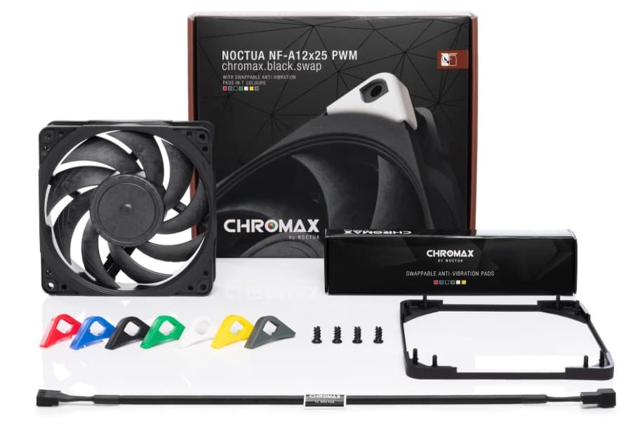 Вентилятор Noctua NF-A12x25 PWM CHROMAX. BLACK. SWAP для корпусу 120x120x25мм SSO2 450 - 2000 об/хв 