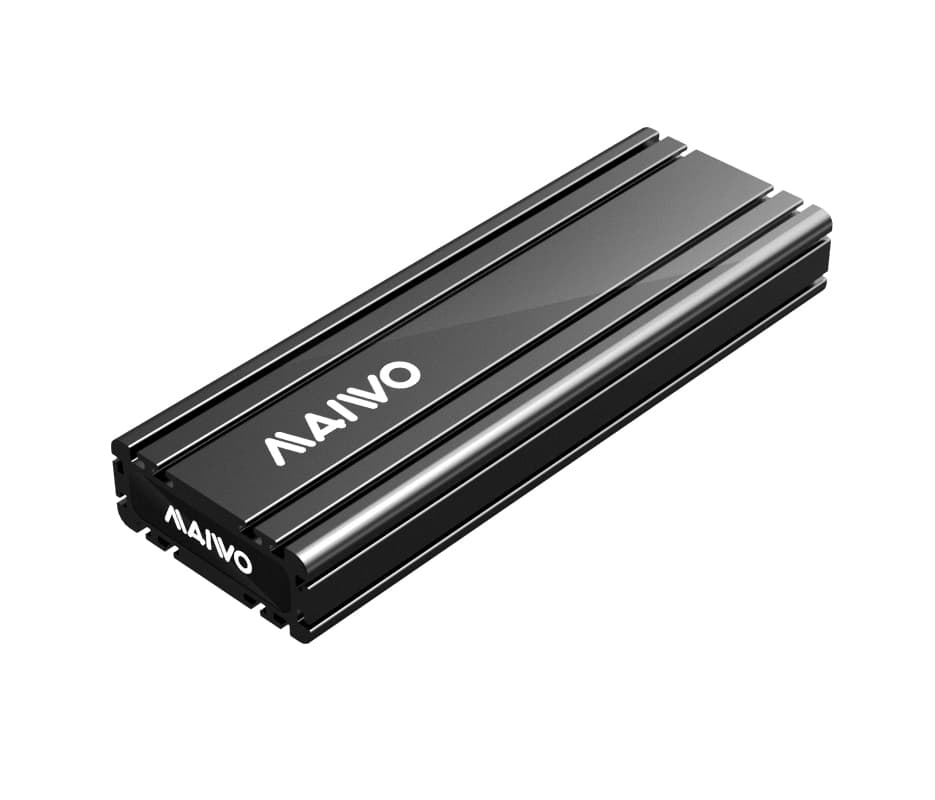 Кишеня Maiwo зовнішня для M.2 SSD NVMe (PCIe) через USB3.1 GEN2 Type-C на гвинтах алюм. матова чорна
