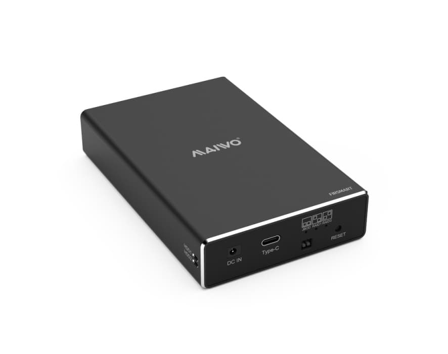 Кишеня Maiwo зовніш. для 2*HDD 2.5" SATA/SSD до 9,5 мм через USB3.1 GEN2 Type-C, RAID 0,1,JBOD, алюм