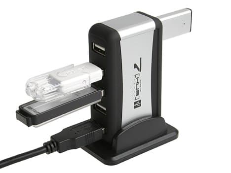 Хаб USB Lapara 7 портов USB 2.0 с блоком питания черный