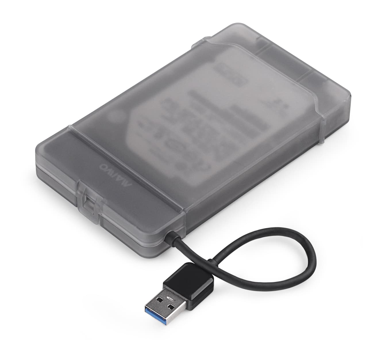 Адаптер підключення HDD 2,5" SATA/SSD до порту USB3.0 +контейнер Maiwo захисний для HDD 2,5", чорний