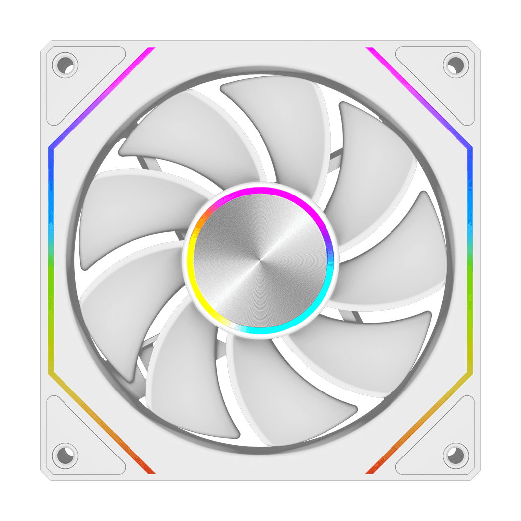 Вентилятор реверсний PCCOOLER FG120R ARGB WH біий для корпусу 120x120x25мм, HB, 5V ARGB 3-pin