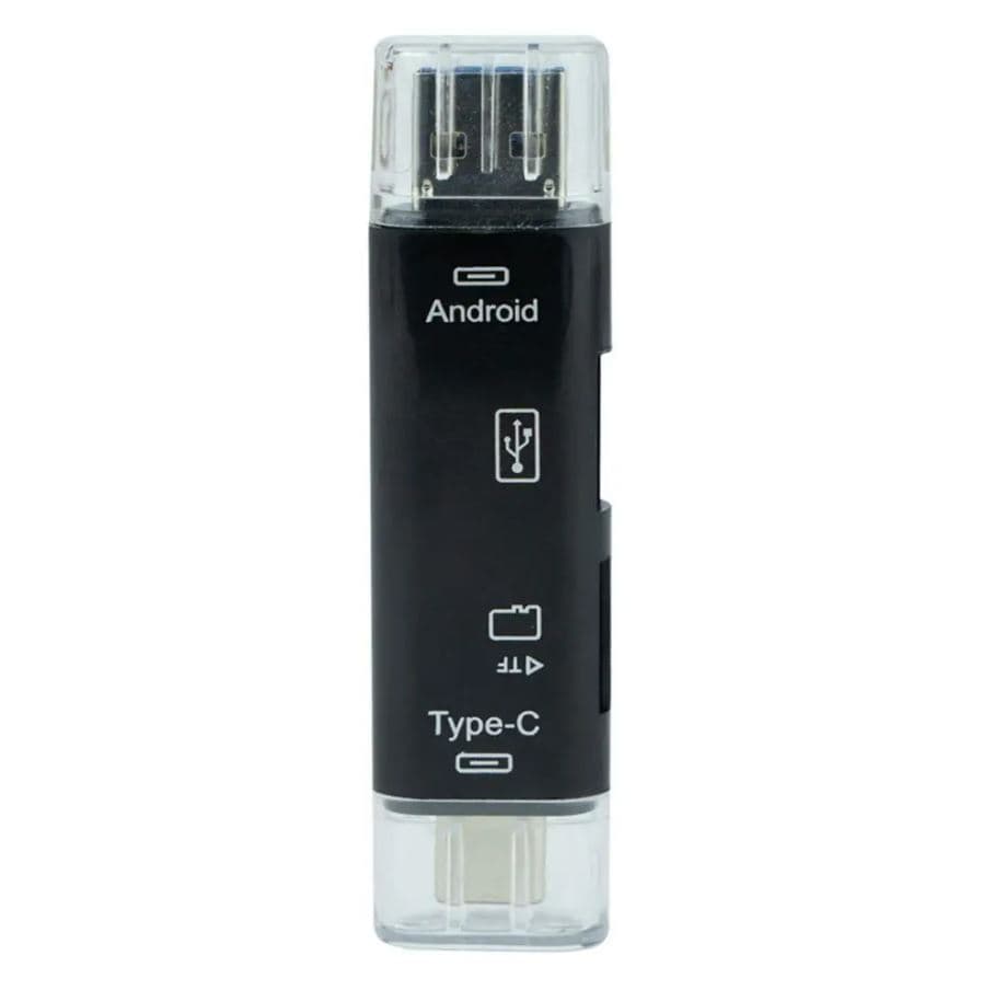 Кардрідер Dynamode 3-in-1 OTG Smart TF/MicroSD(HC) & USB 2.0 to Type-C & Micro USB пластик чорний