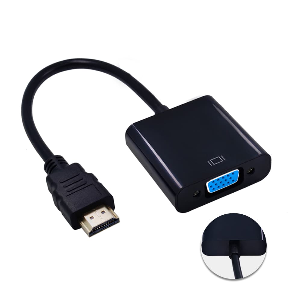 Адаптер STLab HDMI male - VGA F емулятор монітора, без додадкових кабелів, чорний