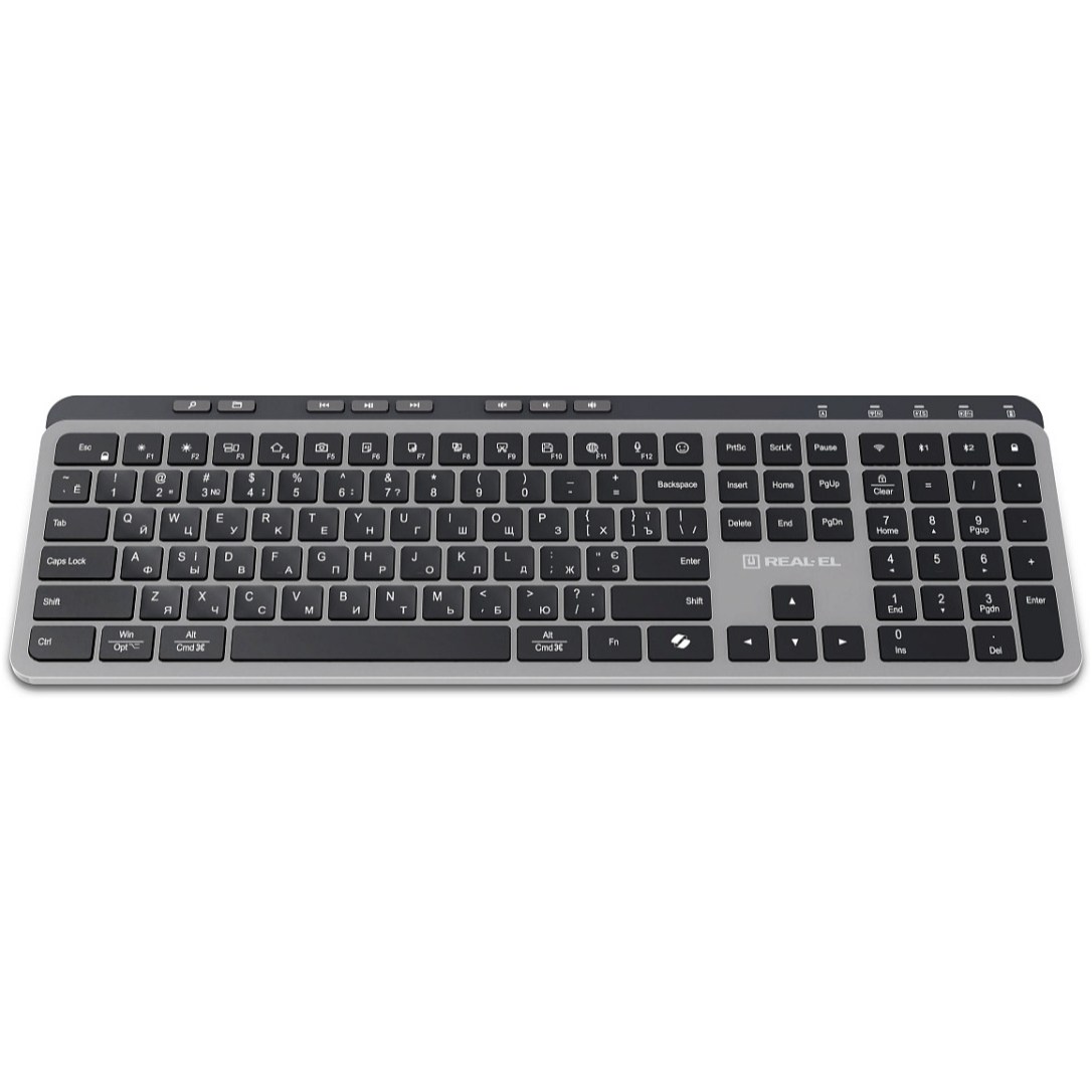 Клавіатура бездротова REAL-EL RK-737W Black/Grey