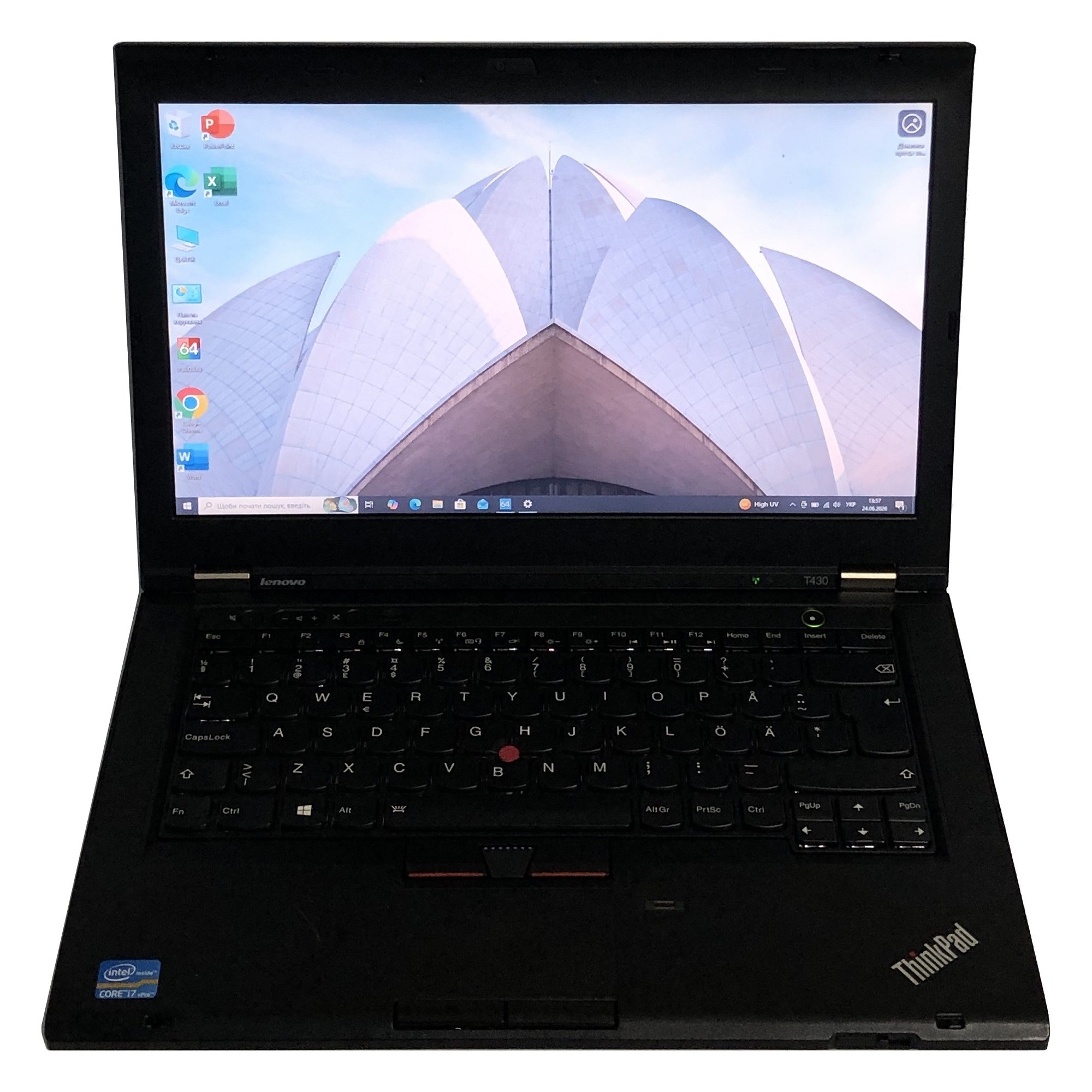 Ноутбук Lenovo ThinkPad T430 / 14" (1600х900) / i7-3520M / 8GB / 500GB HDD / NVidia Quadro NVS 5400M, 2GB / Win10Pro / Backlight / сканер відбитка - Б/в