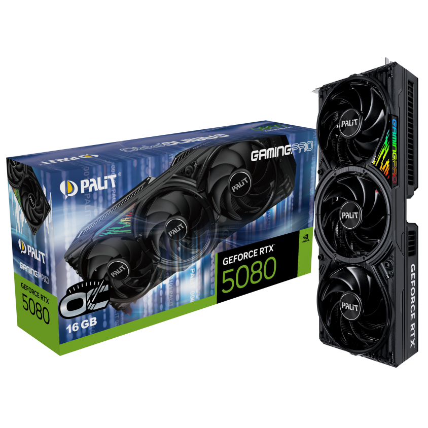 Відеокарта GF RTX 5080 16GB GDDR7 GamingPro OC Palit (NE75080S19T2-GB2031A)