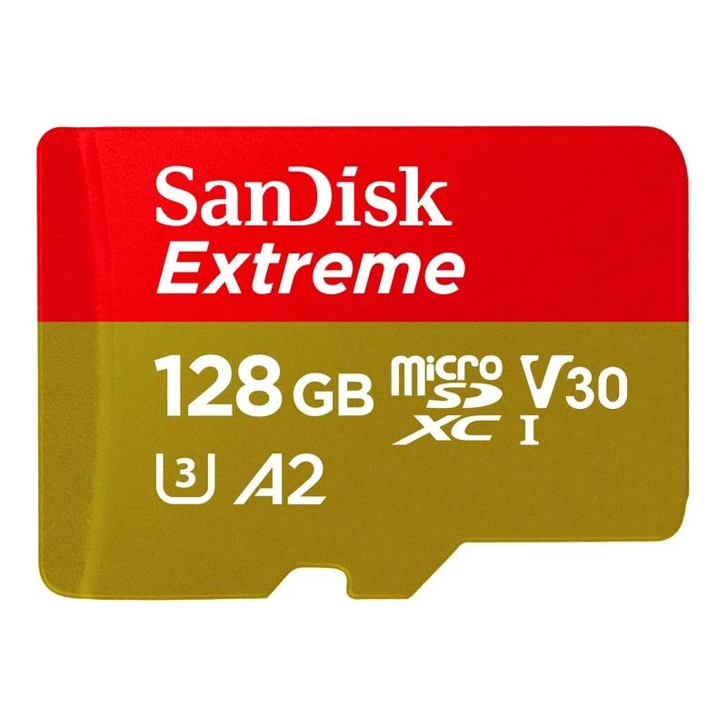 Карта пам`ятi MicroSDXC 128GB UHS-I/U3 Class 10 SanDisk Extreme A2 R190/W90MB/s (SDSQXAA-128G-GN6MN)