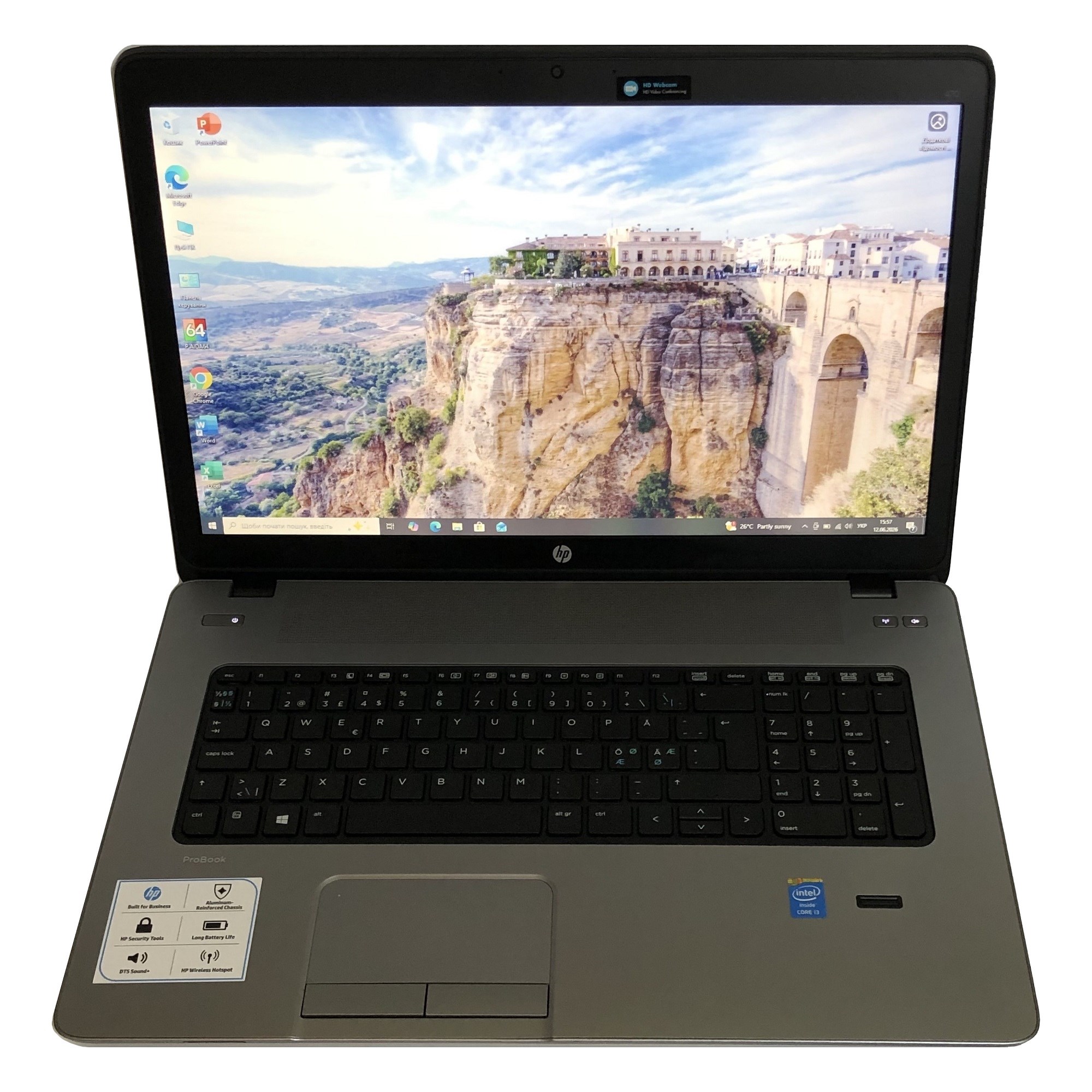 Ноутбук HP ProBook 470 G1 / 17.3" (1600x900) / i3-4000M / 8GB / 500GB HDD / AMD Radeon HD 8750M, 1GB / Win10Pro / сканер відбитка - Б/в