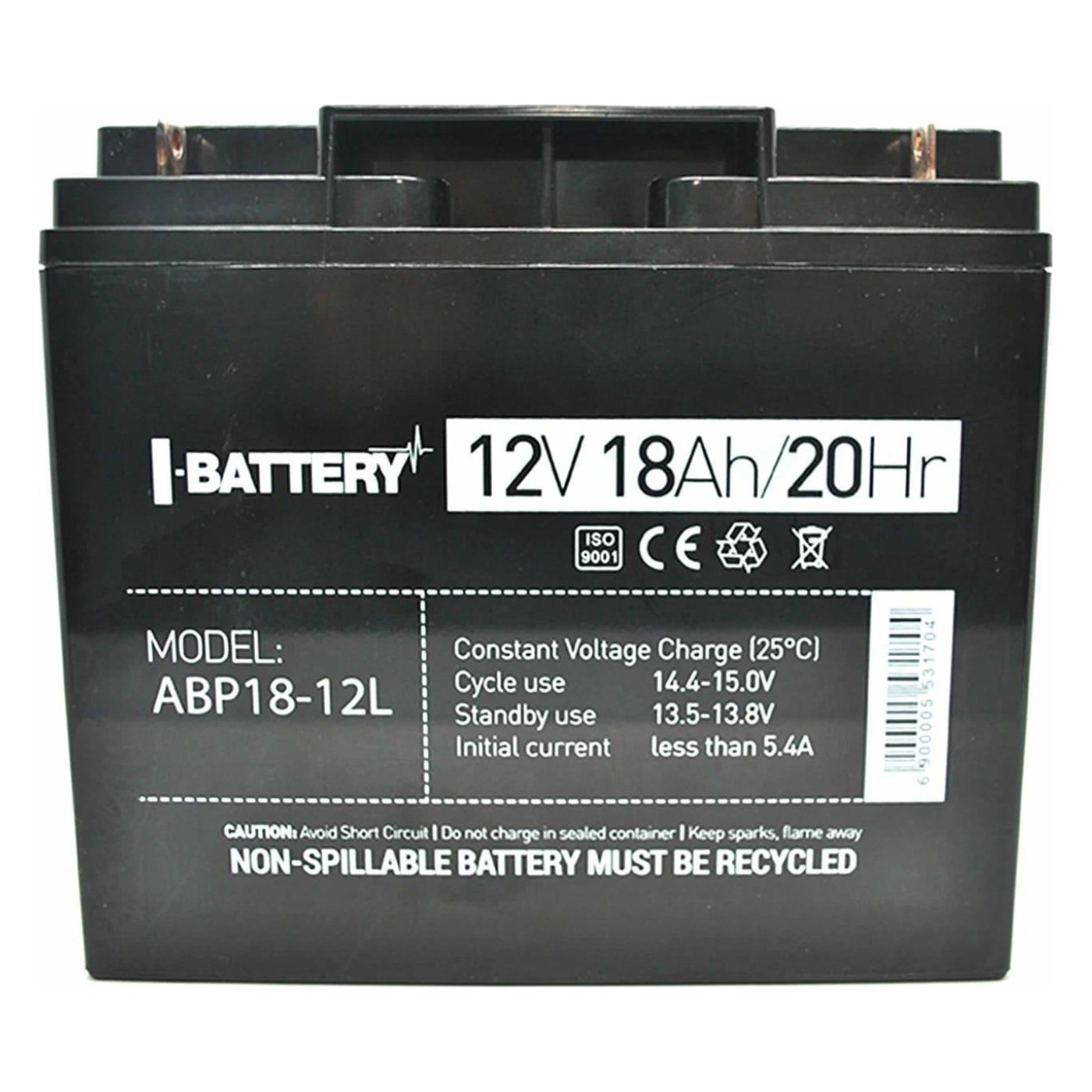 Акумуляторна батарея I-Battery ABP18-12L 12V 18Ah (ABP18-12L) AGM