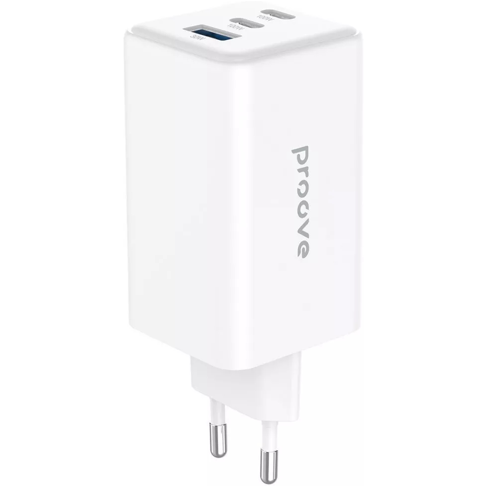 Мережевий зарядний пристрій Proove Pocket GaN Max (2xUSB-C, 1USB) 100W White (WCPG10012202)