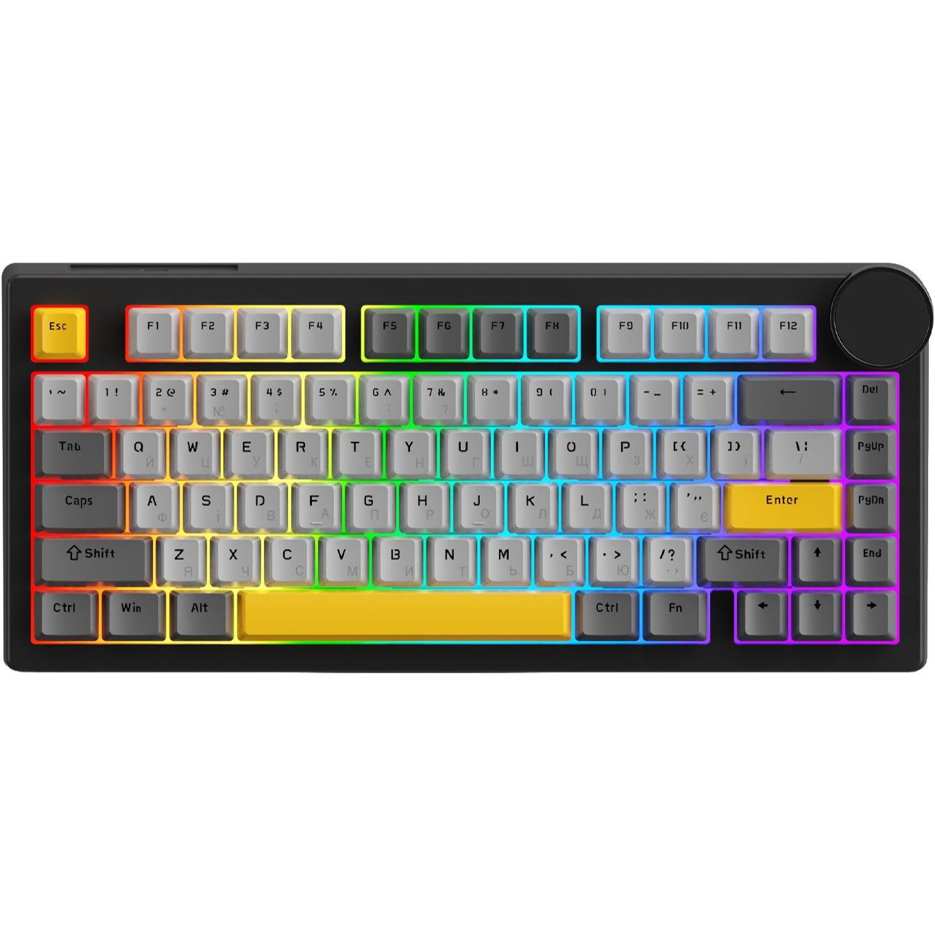 Клавіатура бездротова Ajazz AK820 V2 Coconut Flake Switch Black/Gray (AK820-V2-CF-BGY)