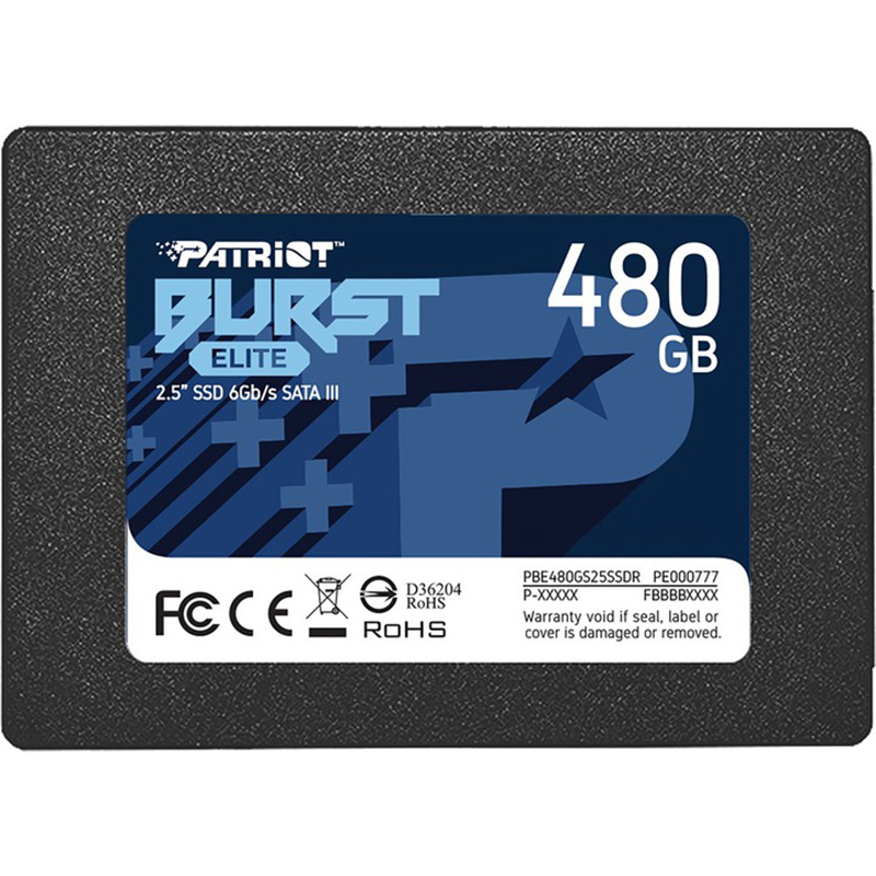 Накопичувач SSD  480GB Patriot Burst Elite 2.5" SATAIII TLC (PBE480GS25SSDR)