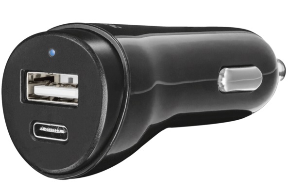 Автомобільний зарядний пристрій Trust Urban USB-C&USB (USB-Ax2.4A, USB-Cx3.0A) Black (21588)