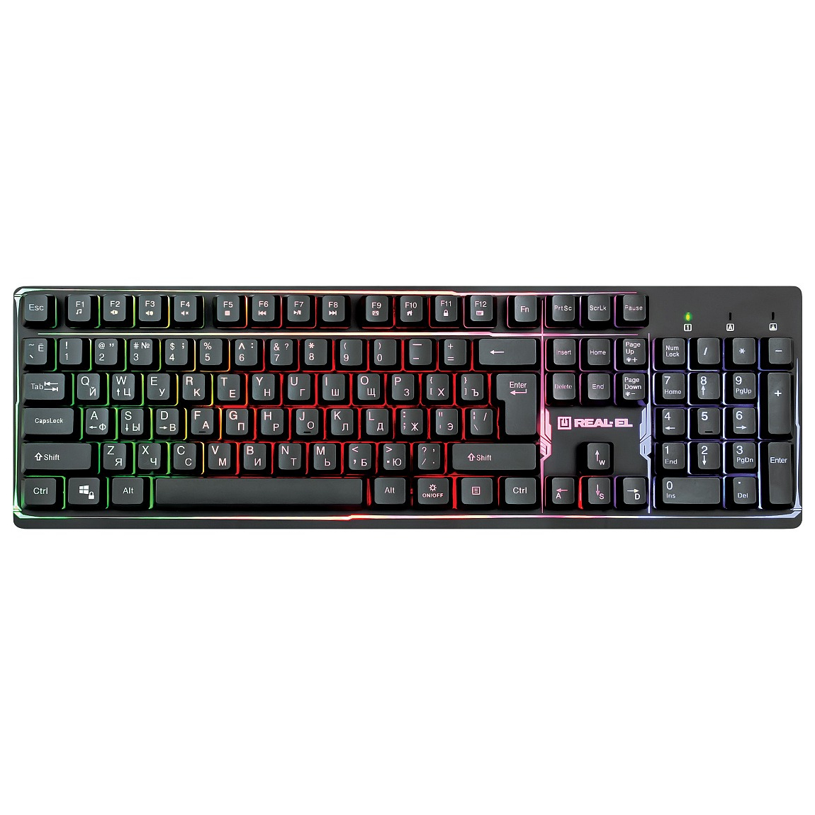 Клавіатура REAL-EL Comfort 7011 Backlit Ukr Black
