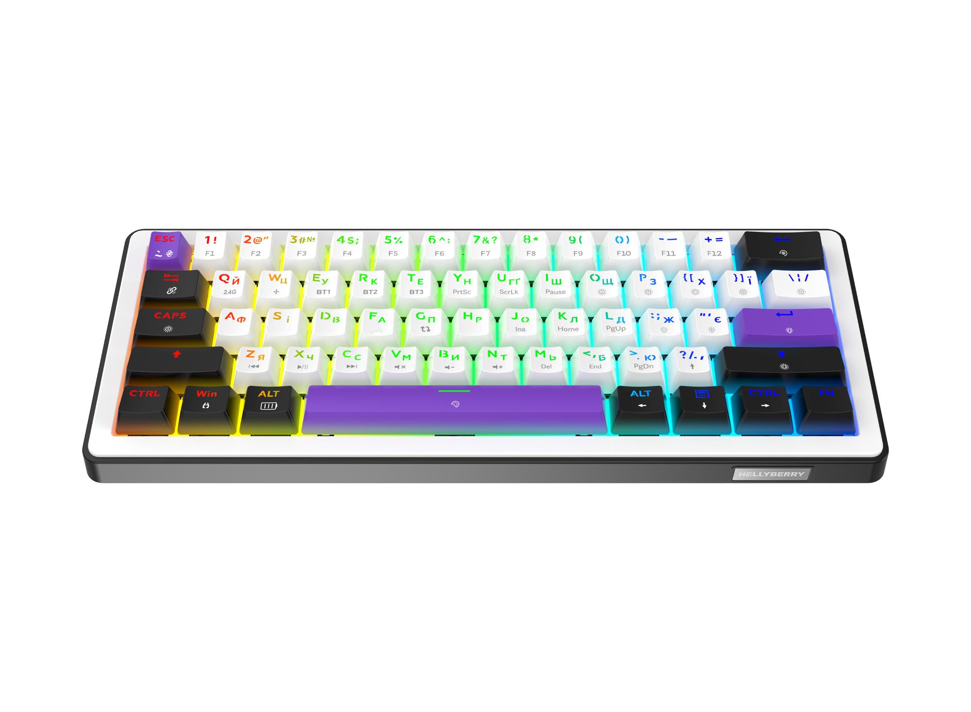 Клавіатура бездротова Hator Hellyberry HK60 Wireless White/Violet