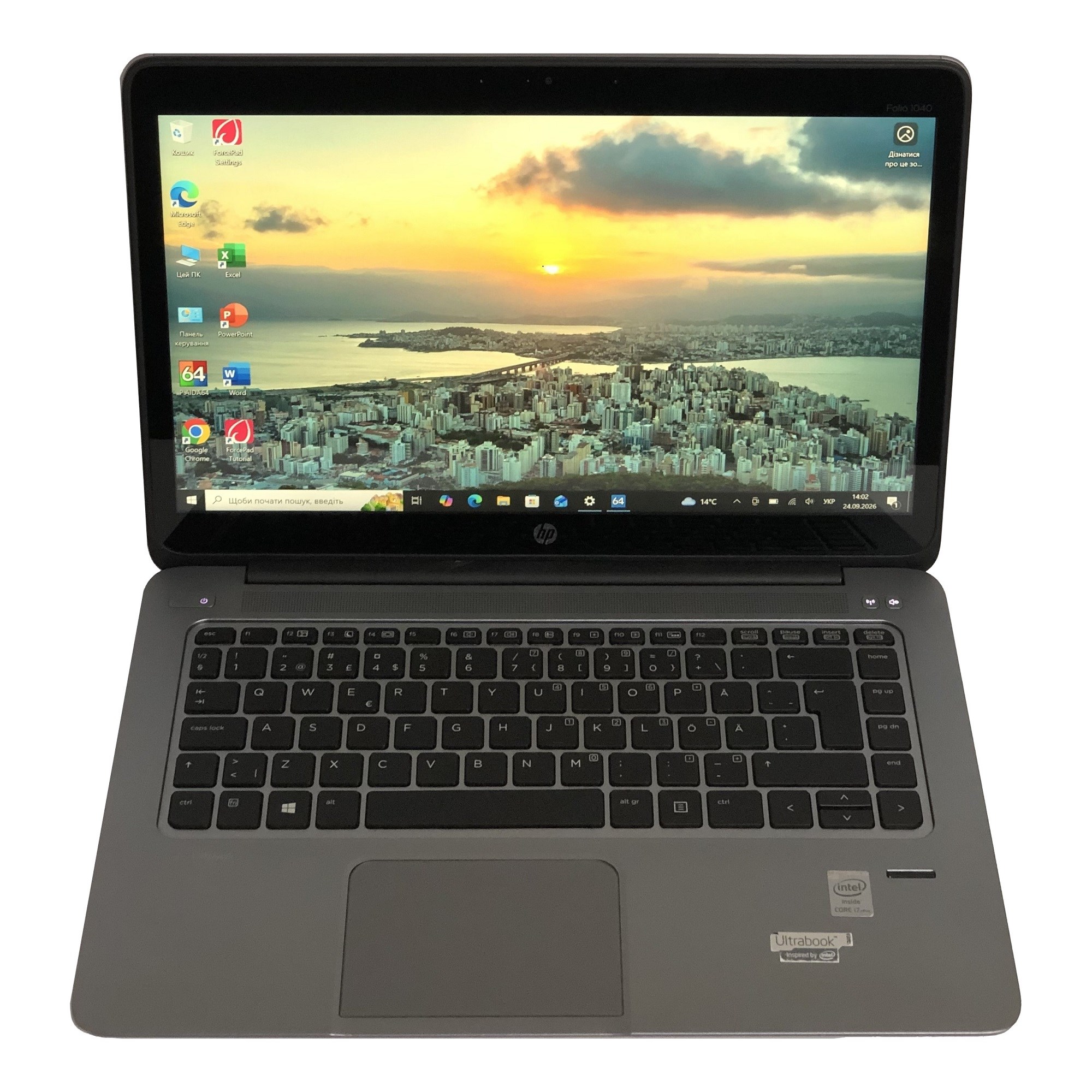 Ноутбук HP Elitebook Folio 1040 G1 / 14" FullHD IPS Touch / i7-4600U / 8GB / 128GB SSD / 4G/LTE / Win10Pro / Backlight / сканер відбитка - Б/в