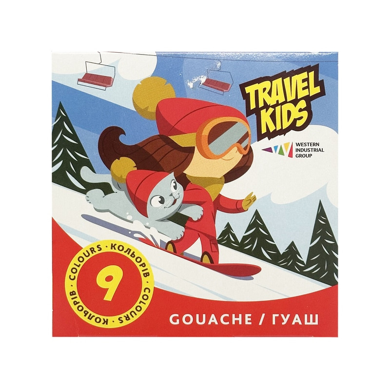 Детские гуашевые краски "Travel kids" 321035/TK 9 цветов, по 20 мл
