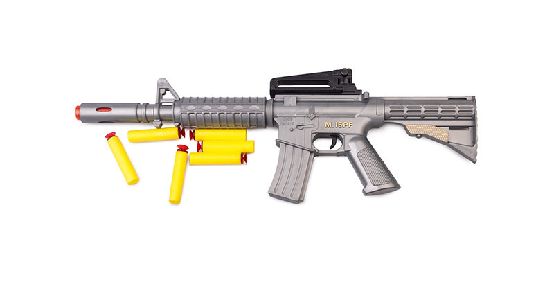 Игрушечный автомат с мягкими пулями M16 PF Golden Gun 910GG Серый