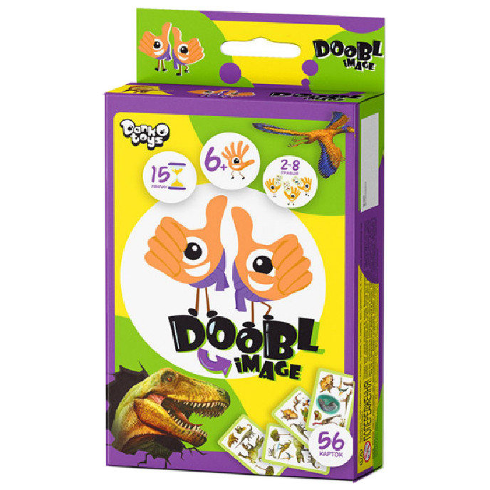 Развлекательная настольная игра "Doobl Image" DBI-02U на укр. языке Динозавры