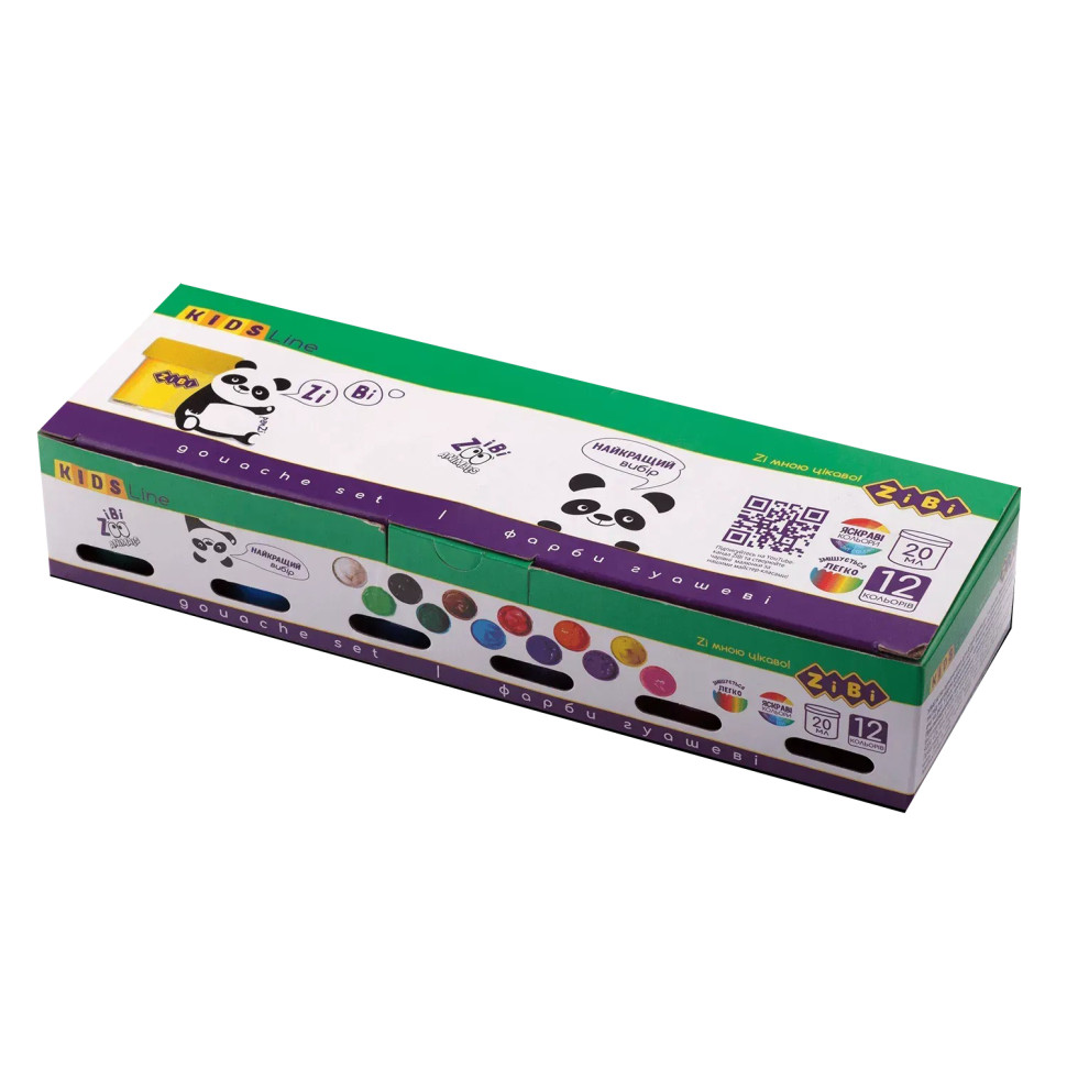 Детские гуашевые краски KIDS Line CLASSIC ZB.6604, 12 цветов по 20 мл
