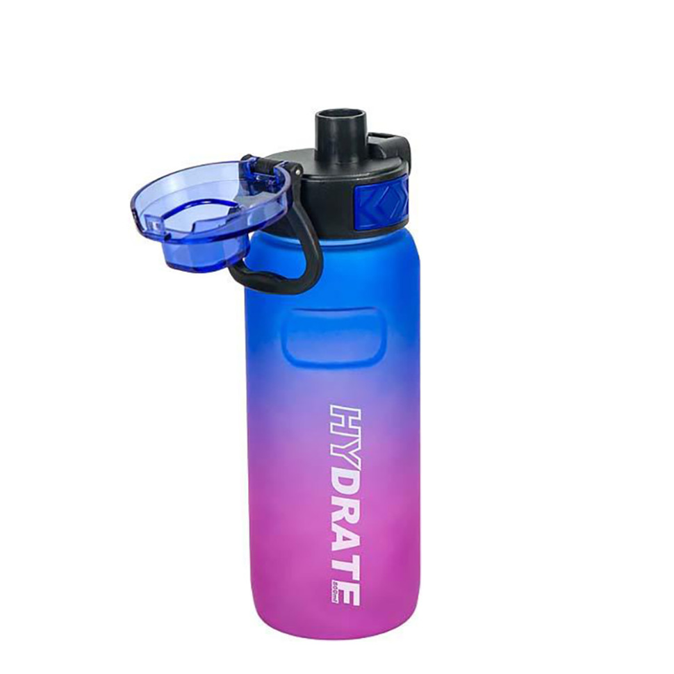 Бутылка для воды 2501-SP(Blue-Violet) с поильником и кнопкой, 800 мл