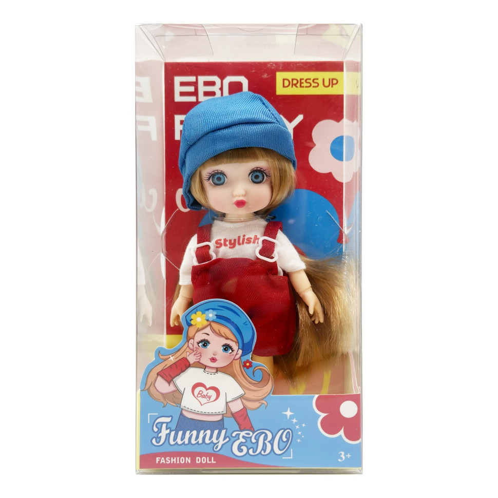 Кукла шарнирная для девочек Funny EBO DH2368B(Blue) 15 см