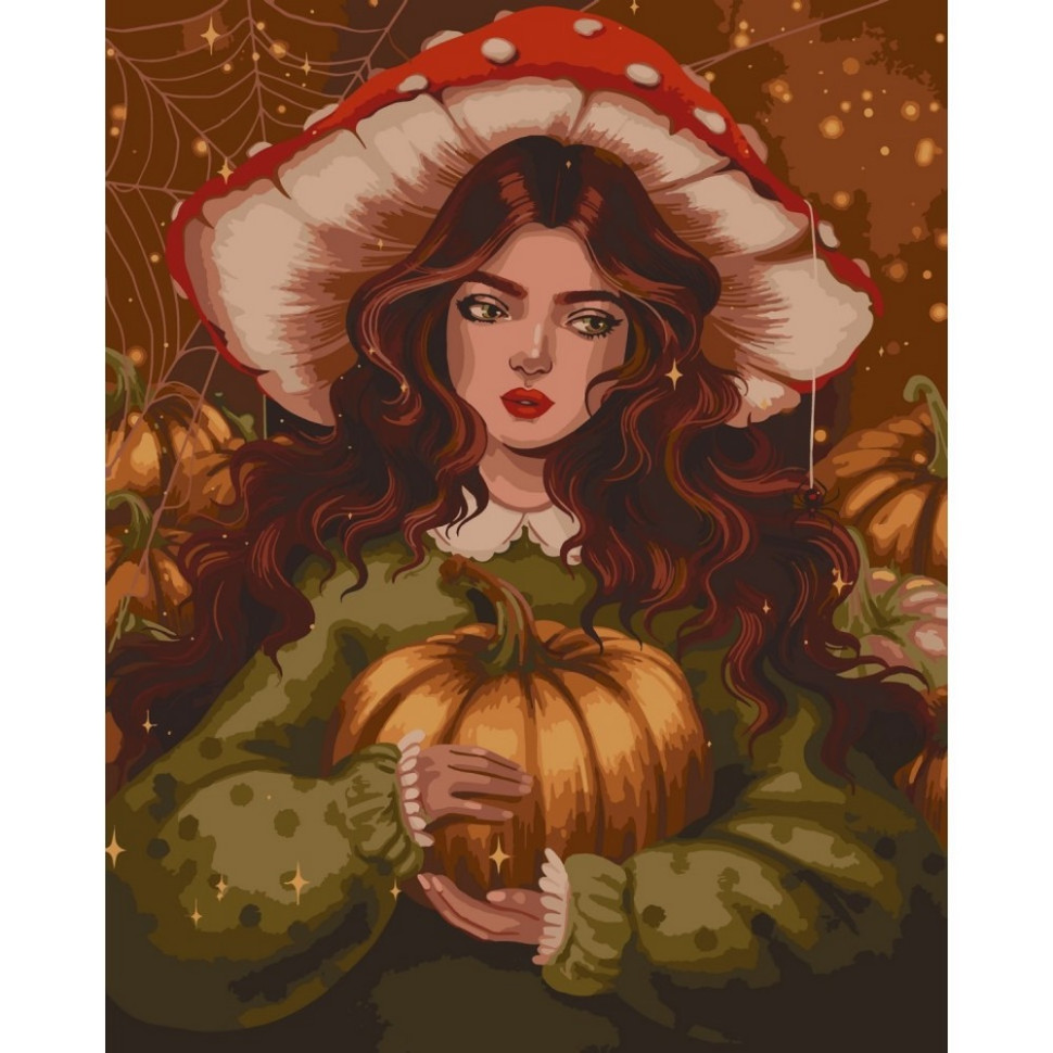 Картина по номерам "Девушка осень" @POLLYPOPOP92 10065-AC 40x50 см