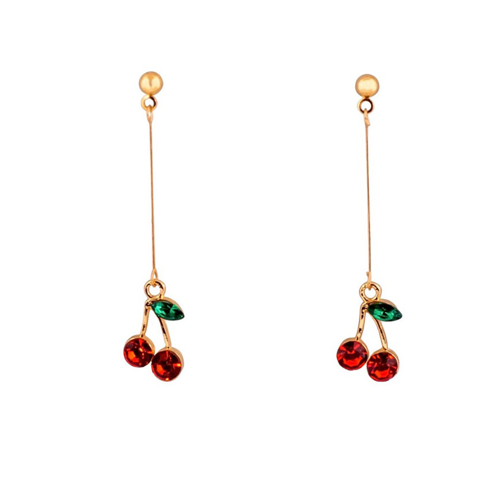 Детские серьги "Fashion черешни" T24627 красные