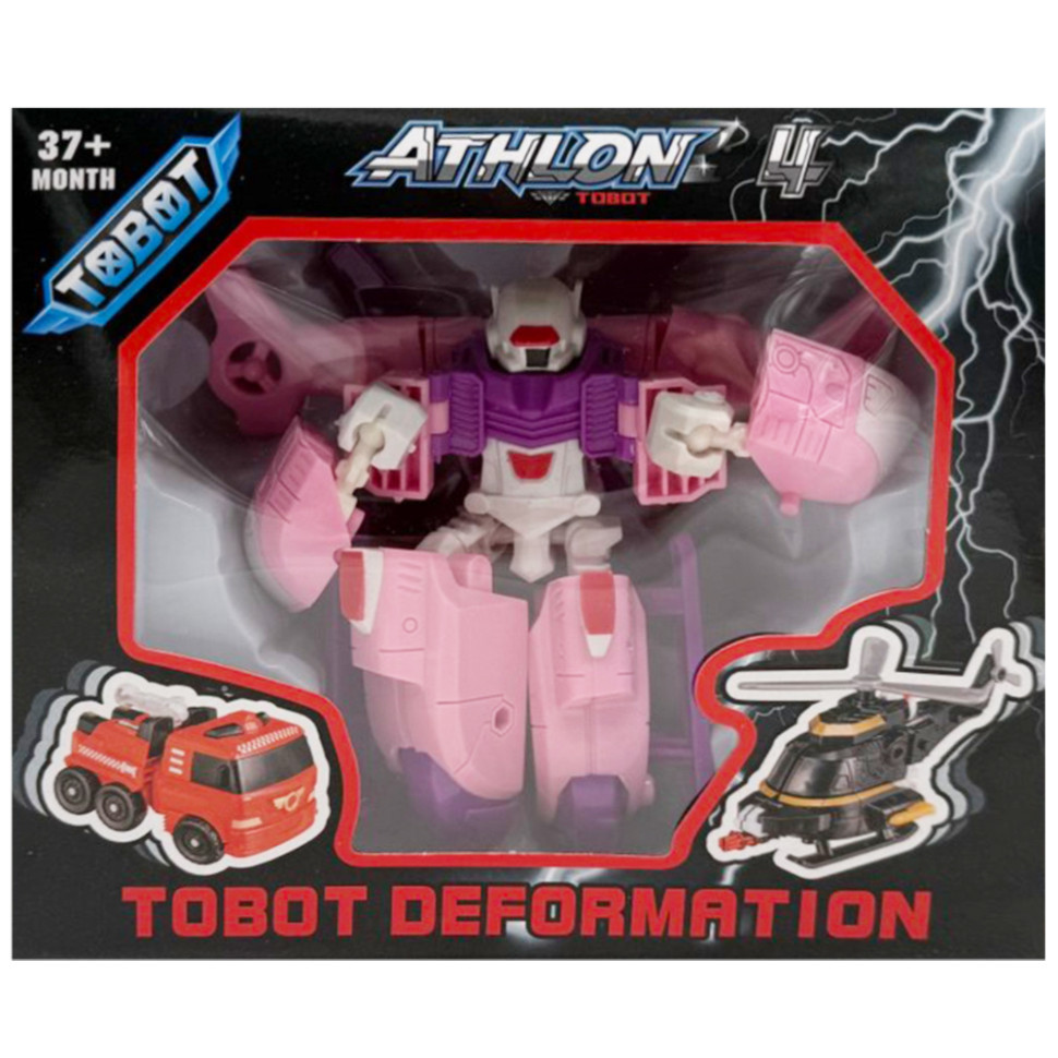 УЦЕНКА!!! Машинка-трансформер "Tobot 2 в 1" Bambi 525-1(Pink)-UC пластик