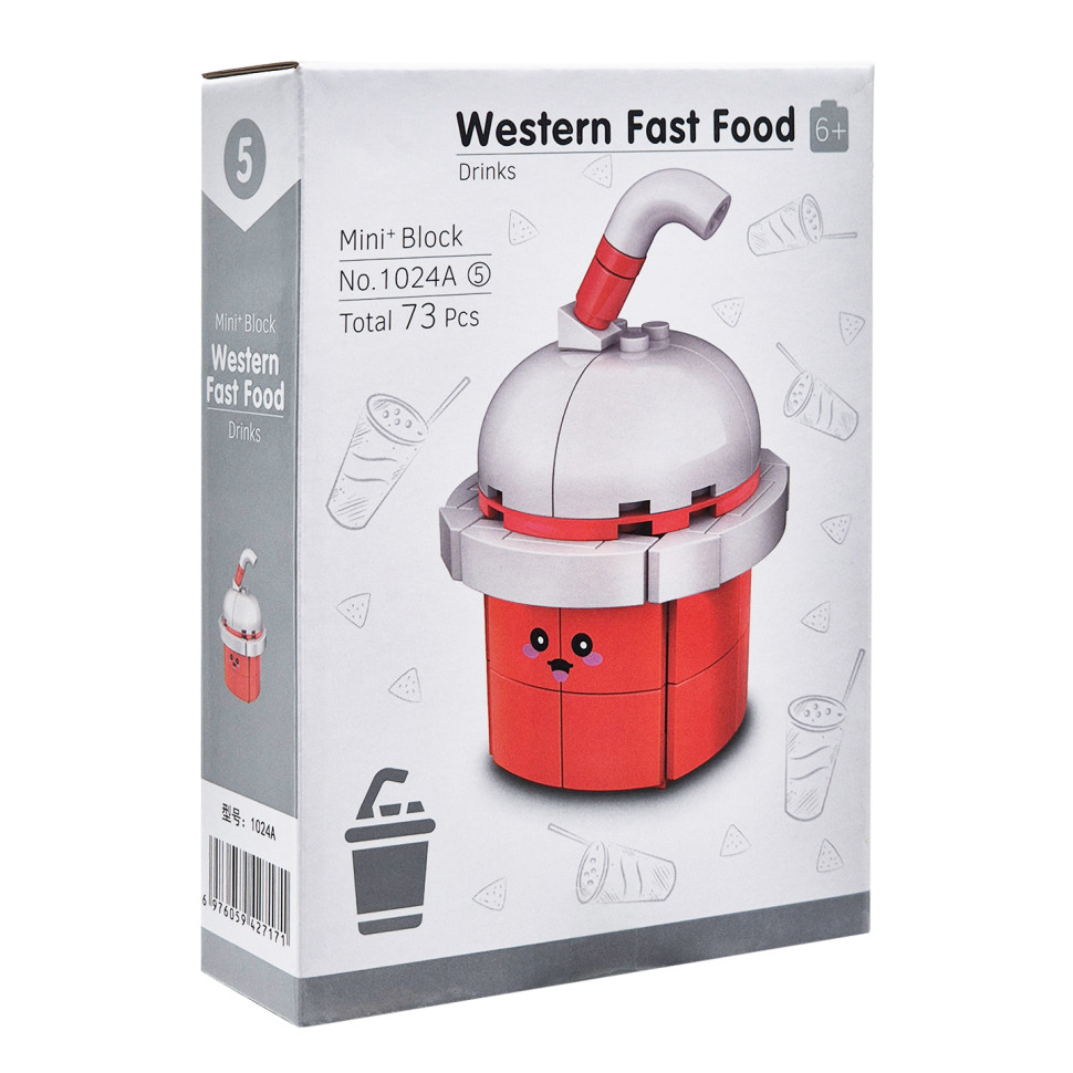 Конструктор детский "Western fast food: Drinks" 1024A-5, пластик, 73 детали