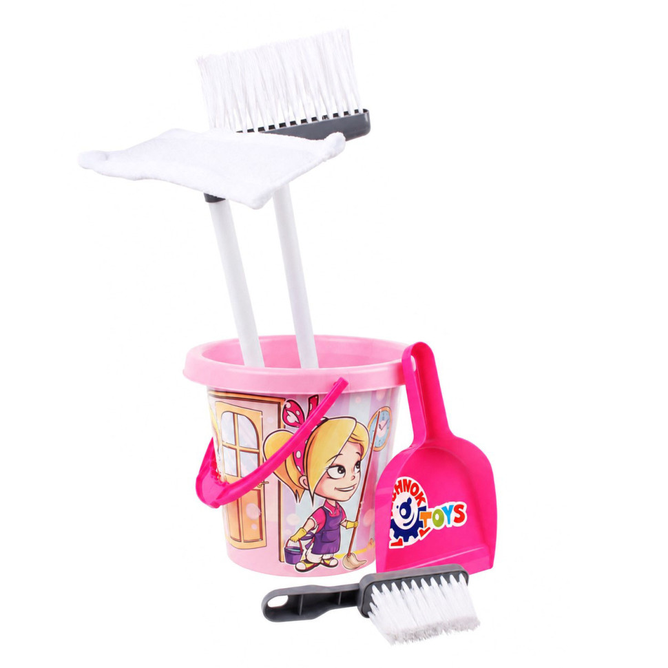 Набор для уборки 5835TXK(Pink) ведро, швабра, совок, щетка, веник