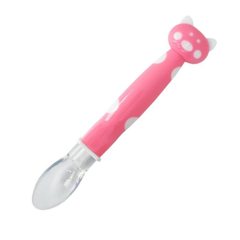 УЦЕНКА!!! Детская силиконовая ложка "Хрюшка" Mega Zayka MGZ-0114(Pink)-UC