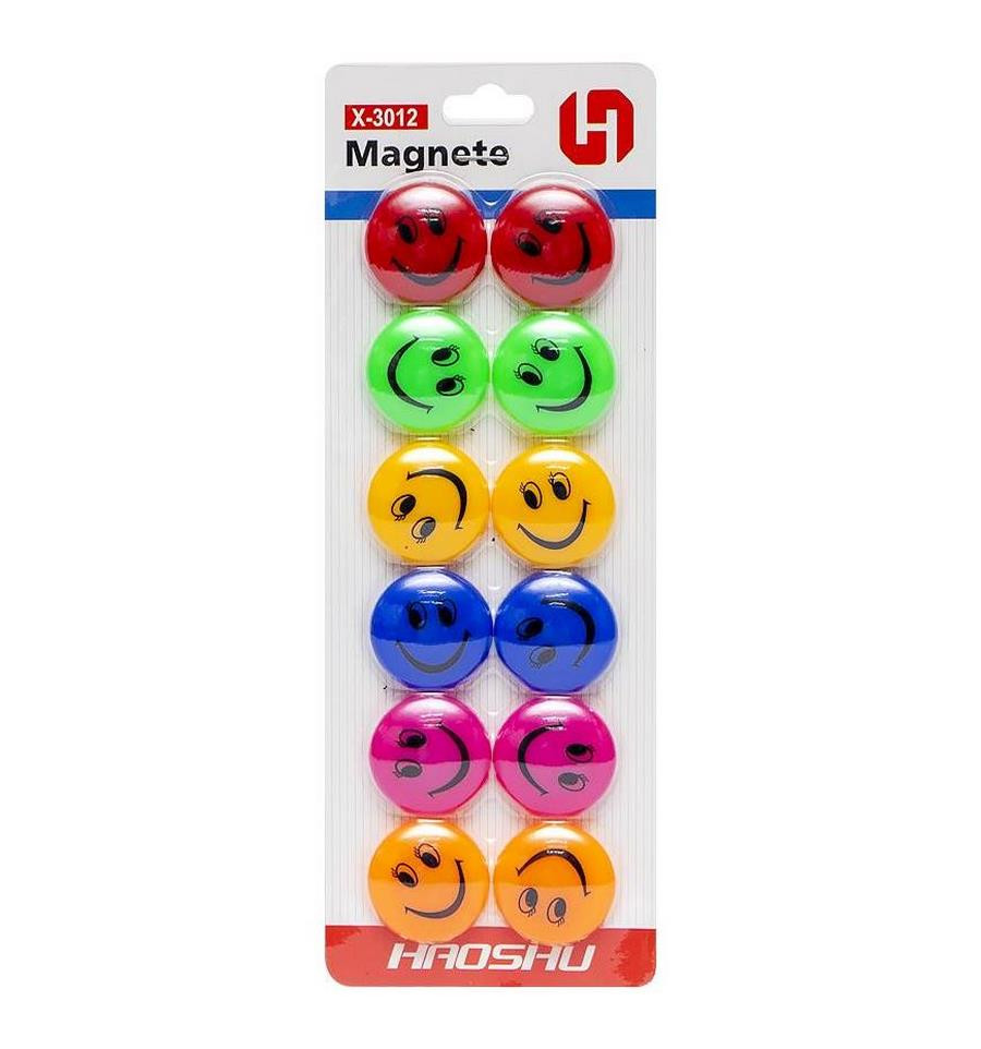 Магнит для доски "Смайлик" COLOR-IT X-3012 диаметр 3 см