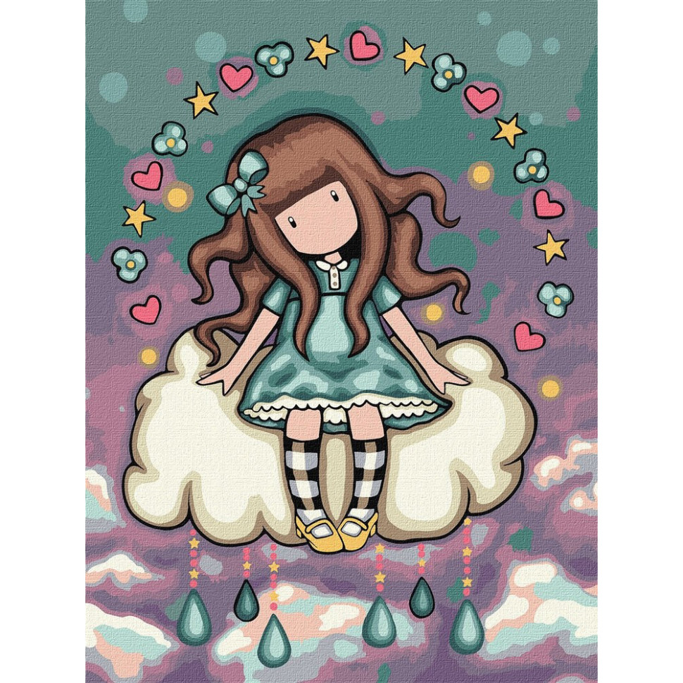 Картина по номерам "April's Showers Santoro Gorjuss Collection" KHO8672, 30х40 см 