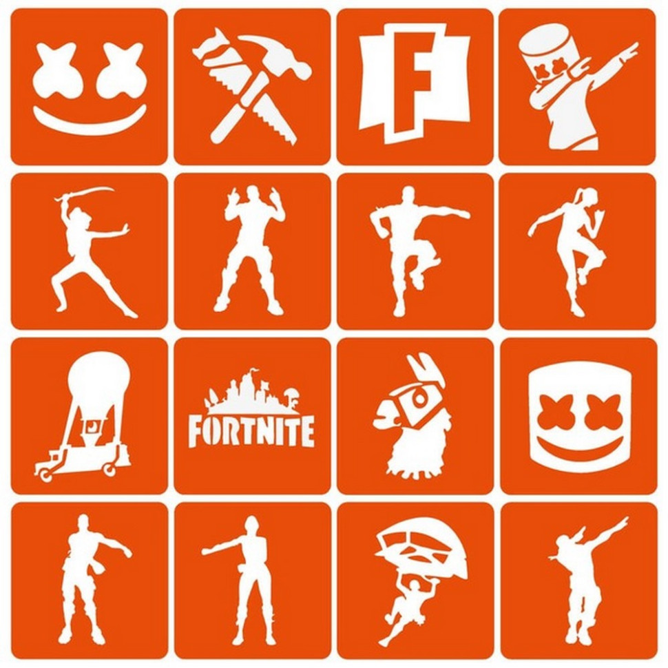 Набор трафаретов для био-тату «Fortnite» Fortnite_simple-16