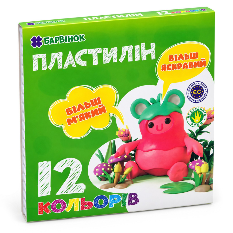 Набор детского пластилина для лепки 6-433, 12 цветов