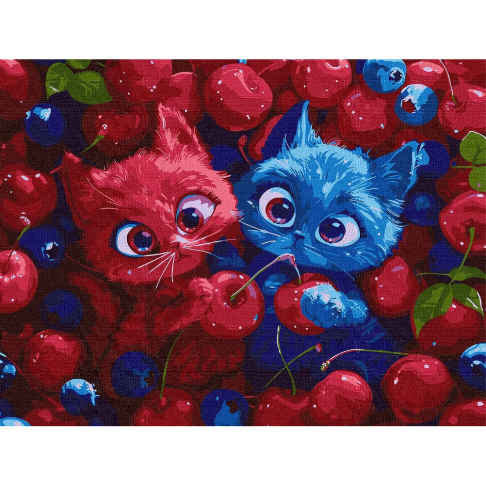 Картина по номерам "Ягодные пушистики" ©art_selena_ua KHO5143, 30х40 см 