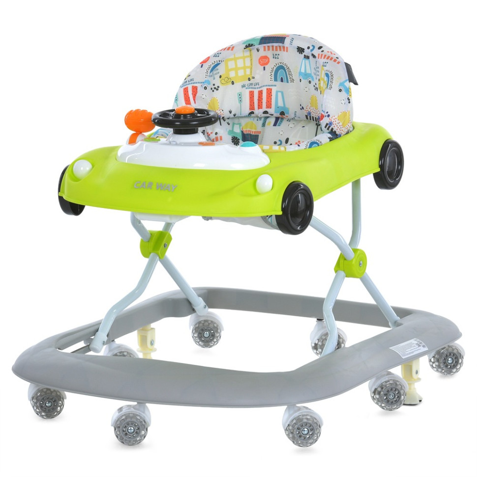 Детские Ходунки Car way ME 1216 Green-Gray, музыка, свет