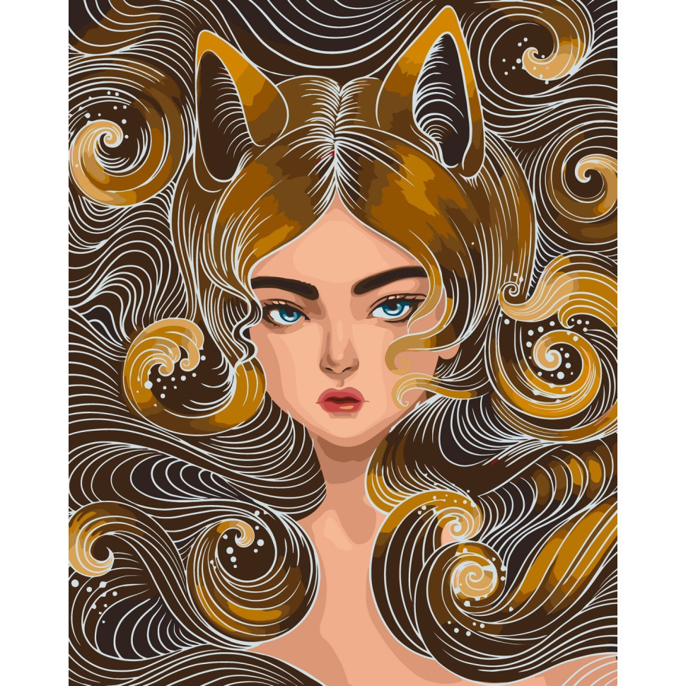 УЦЕНКА!!! Картина по номерам "Загадочная лисичка" ©POLLYPOP92 Art Craft 10101-AC-UC 40х50 см