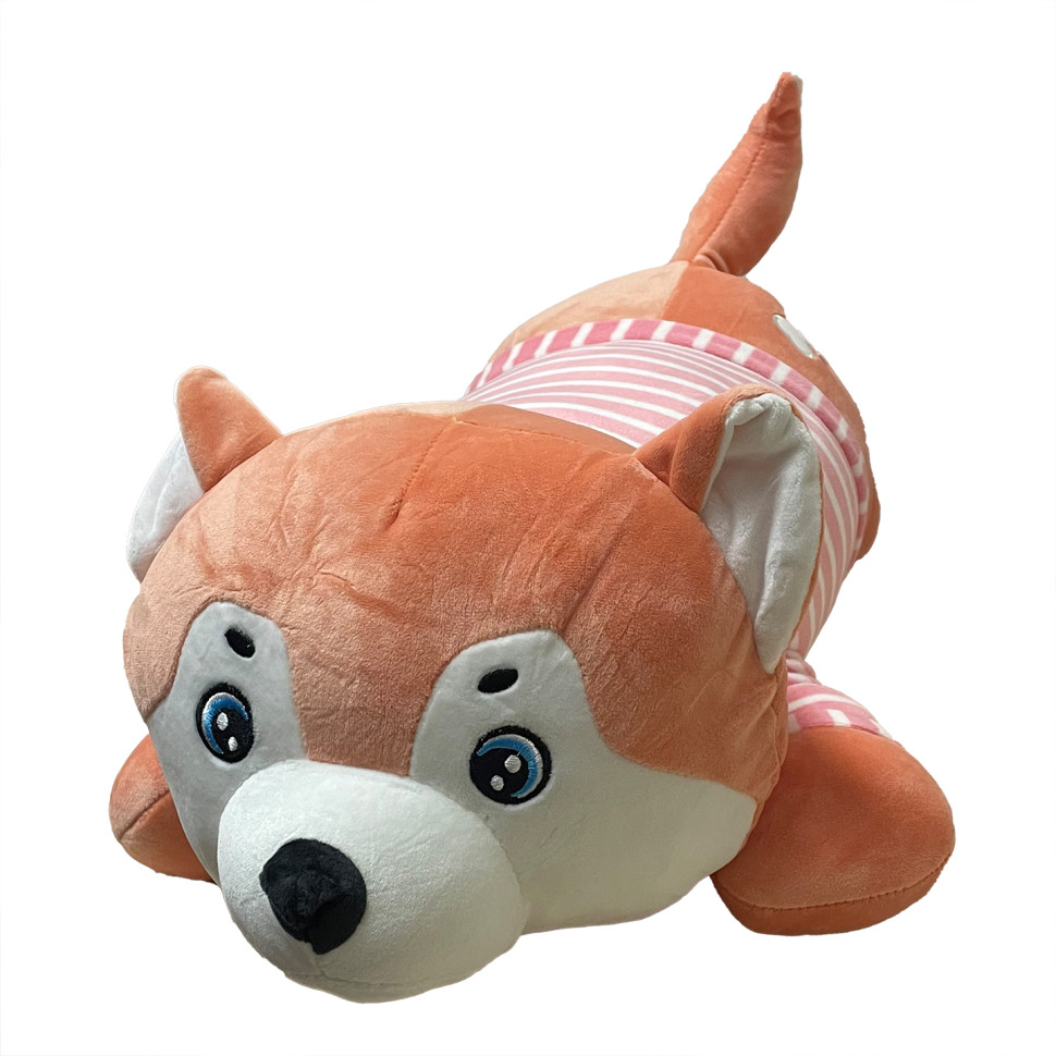 Детская мягкая игрушка "Собачка" L1124(Peach) игрушка с пледом, размер 60 см