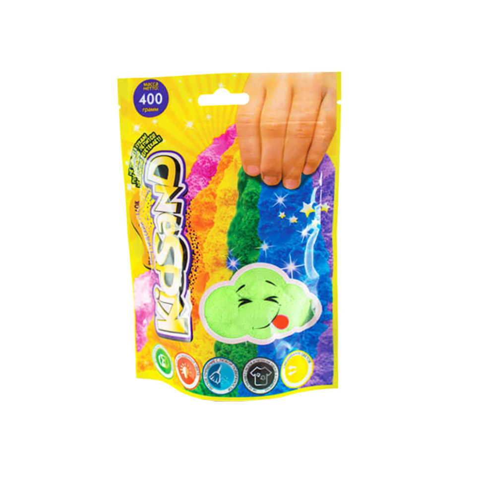 Кинетический песок "KidSand" KS-03-03 пакет 400 гр Зеленый