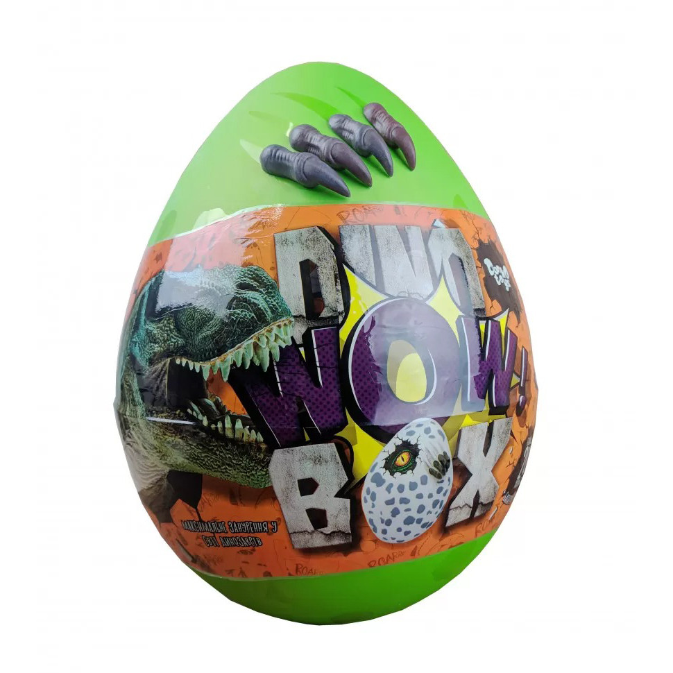 Детский набор для творчества в яйце "Dino WOW Box" DWB-01-01U, 20 предметов Зелёный