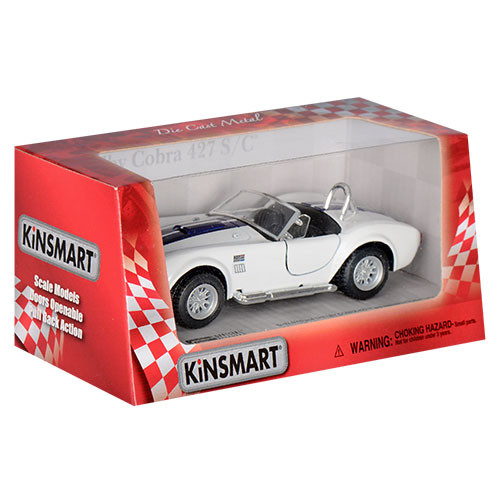 Детская коллекционная машинка SHELBY COBRA KT5322W инерционная Белый
