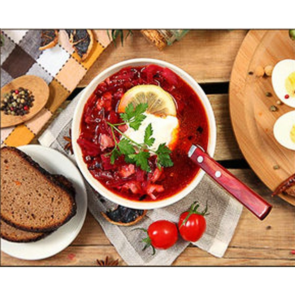 Алмазная мозаика "Вкусный борщ" HEG86889, 30х40 см
