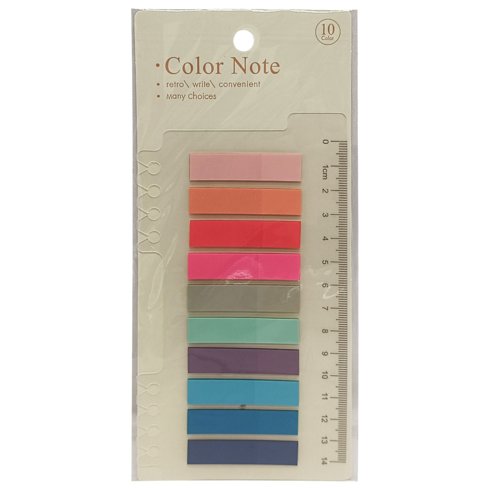 Закладка с линейкой 2 в 1 "stick Notes" Р80-3 разноцветные