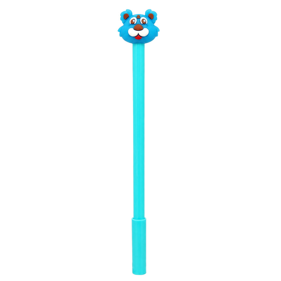 Ручка детская с игрушкой "Тигр" C0117-V(Blue) гелевая, синяя