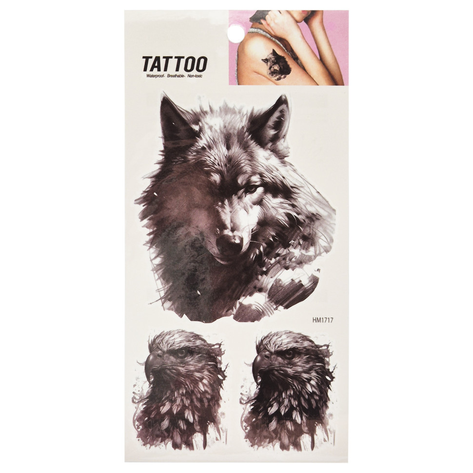 Временная татуировка "Волк и орел Tattoo" 1020-HM1717