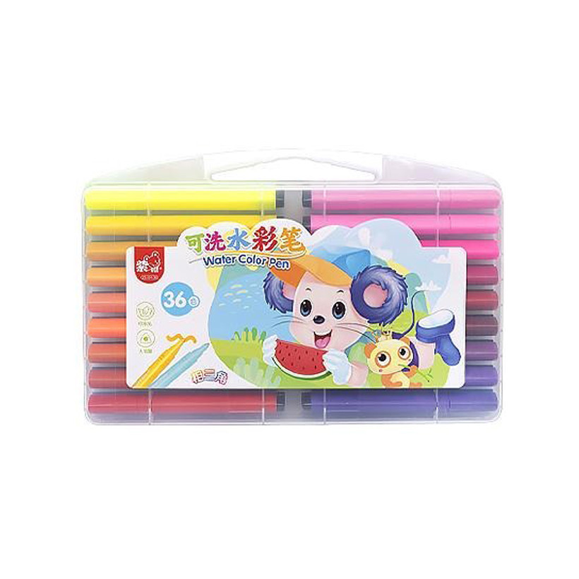 Набор фломастеров "Water color pen" 36 цветов 204-36 в пластиковом боксе Синий
