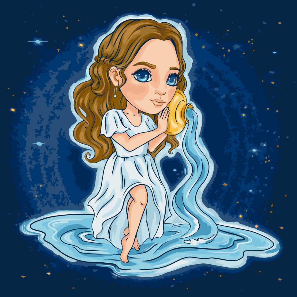 УЦЕНКА!!! Картина по номерам "Знаки зодиака. Водолей" ©VIKTORIA.GRO.ART Art Craft 10086-AC-UC 40х40 см-